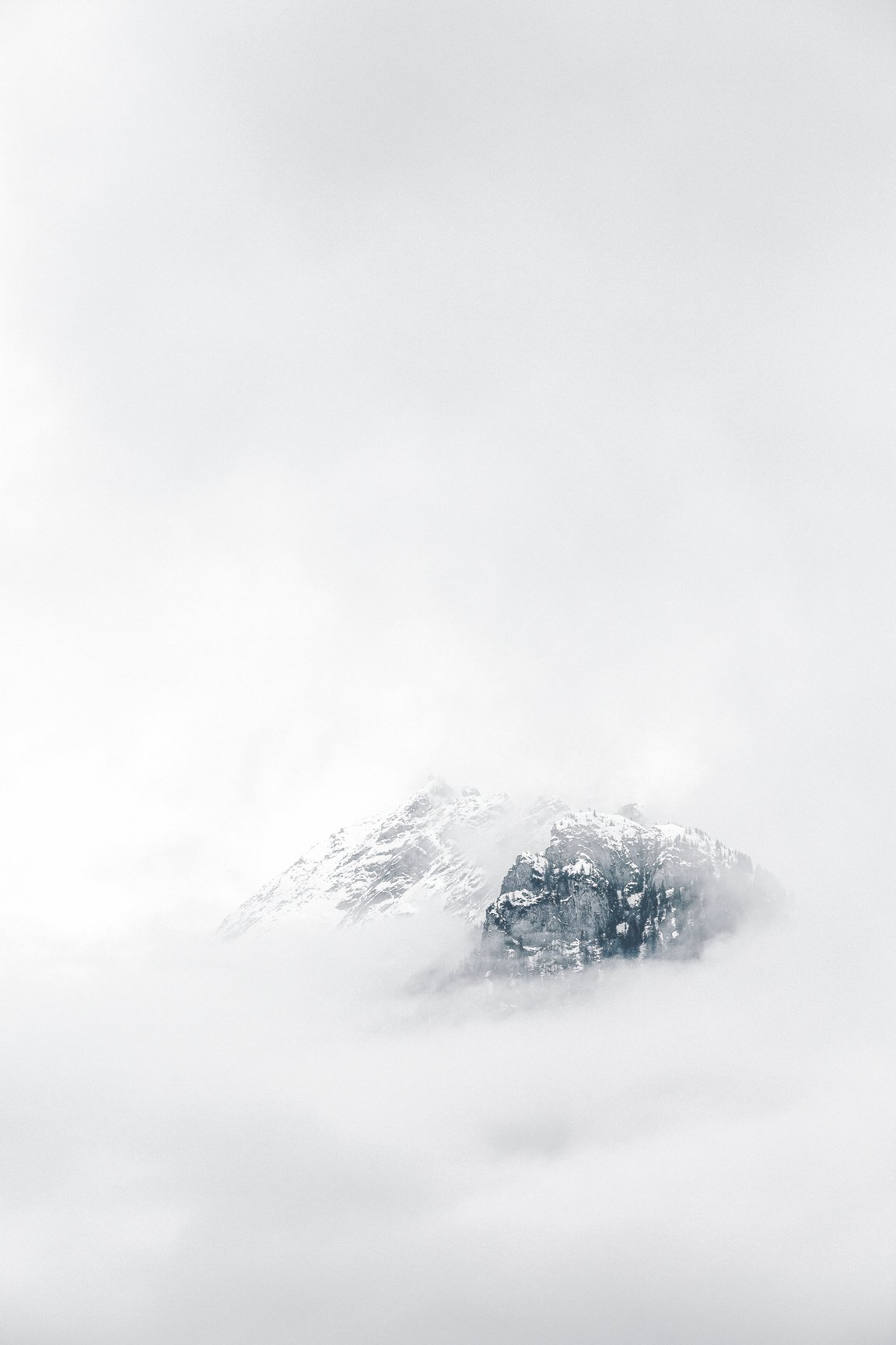 Mountain Covered with Fog